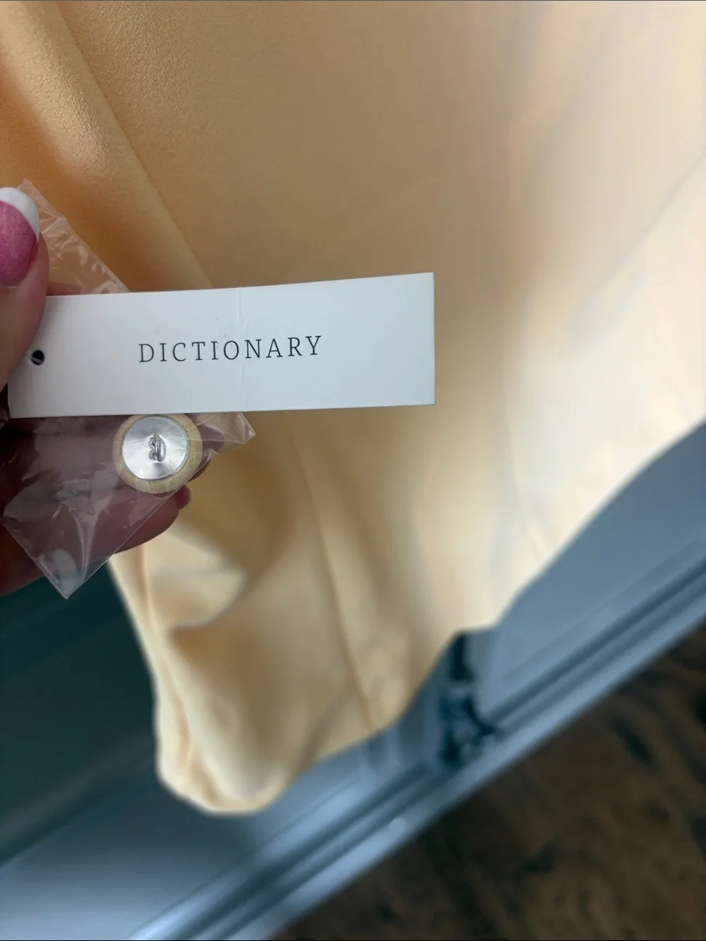 Dictionary Butter Yellow Sleeveless Button Front Suit Blazer Vest
